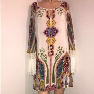Boston Proper Boho Fringe Dress Small